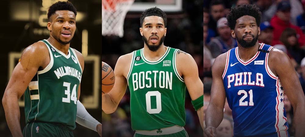 Giannis Antetokounmpo, Jayson Tatum, Joel Embiid